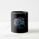 TASSE 2 COULEURS NOUVELLE-ZÉLANDE KIWI ET FERN PAUA<br><div class="desc">L'oiseau classique néo-zélandais - le Kiwi - et une fougère indigène, aux couleurs vives de la coquille de Paua.</div>