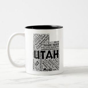 Tasse 2 Couleurs Nuage de mot d'état de l'Utah