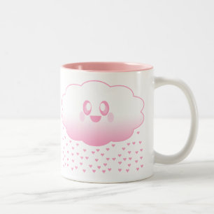 TASSE 2 COULEURS NUAGE MIGNON PLUIE DE CŒURS AMOUR DOUX