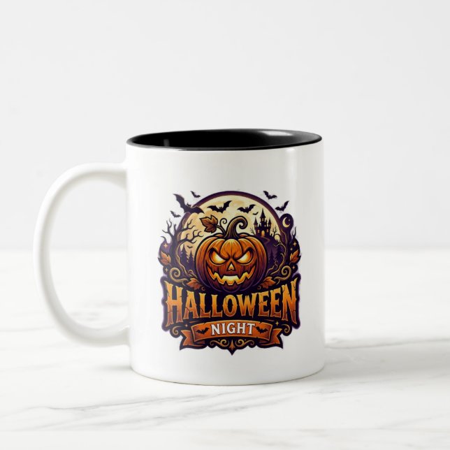 Tasse 2 Couleurs Nuit d'Halloween (Gauche)