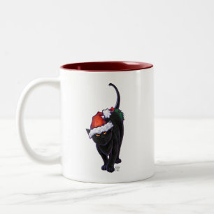 Tasse 2 Couleurs Nuit étoile Noir Chat Noël