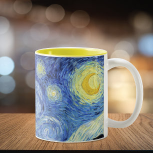 Tasse 2 Couleurs Nuit étoilée croissant de lune Van Gogh