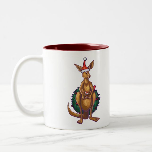 Tasse 2 Couleurs Nuit étoilée de Noël Kangaroo (Gauche)