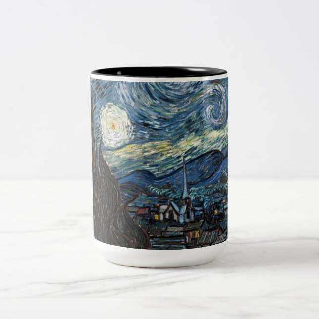 Tasse 2 Couleurs Nuit étoilée par Vincent Van Gogh (Centre)