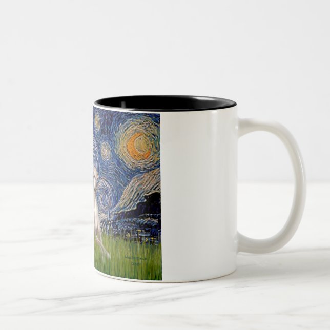 Tasse 2 Couleurs Nuit étoilée - Whippet #2 (Droit)