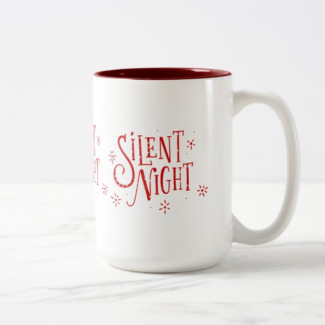 Tasse 2 Couleurs Nuits silencieuses Typographie moderne de Noël (Droit)