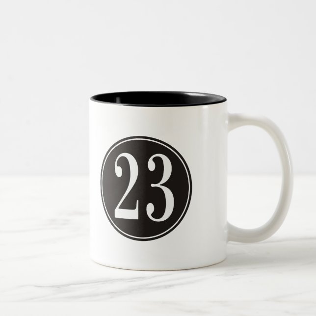 Tasse 2 Couleurs Numéro 23 - Cercle noir (avant) (Droit)