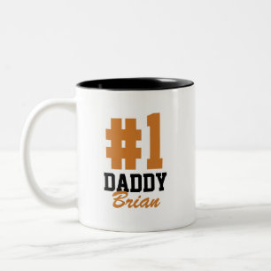 Tasse 2 Couleurs Numéro Un Papa Nom Personnalisé Fête des Pères