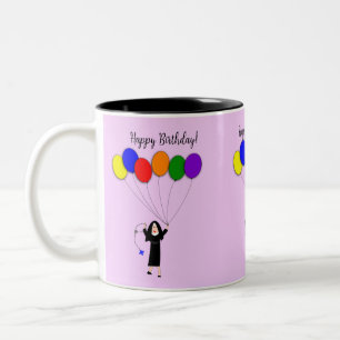 Tasse 2 Couleurs Nun Joyeux Anniversaire Lavande
