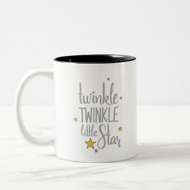 Tasse 2 Couleurs Nursery Rhymes Image Twinkle Twinkle Little Design (Gauche)
