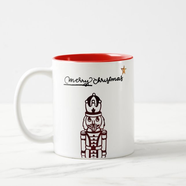 Tasse 2 Couleurs Nutcracker Holiday Joyeux Noël (Gauche)