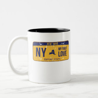 Tasse 2 Couleurs NY Ma première plaque de licence d'amour