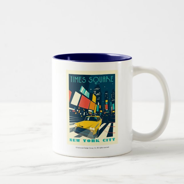 Tasse 2 Couleurs NYC - Carré du temps (Droit)