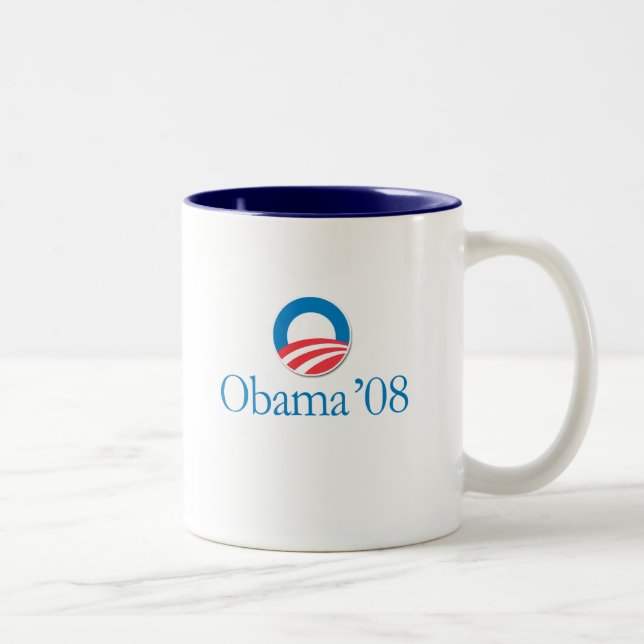 Tasse 2 Couleurs Obama '08 (Droit)