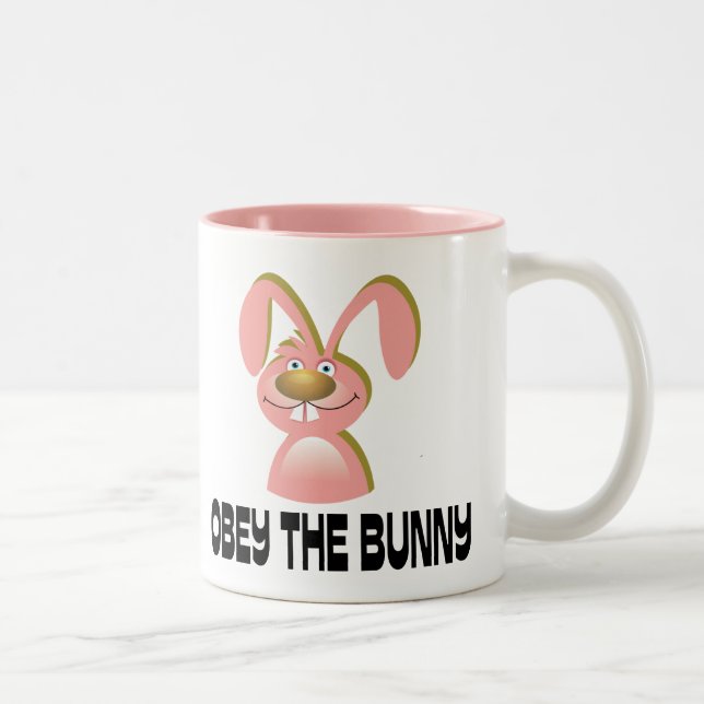Tasse 2 Couleurs Obéissez le lapin (Droit)