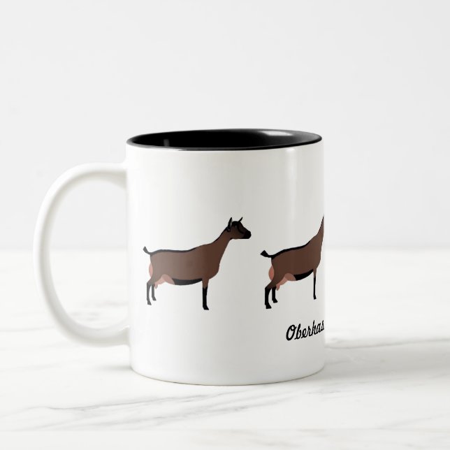Tasse 2 Couleurs Oberhasli Chèvres Laitières (Gauche)