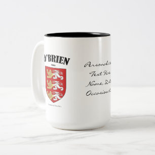 Tasse 2 Couleurs O'Brien Family Crest, Traduction & Signification