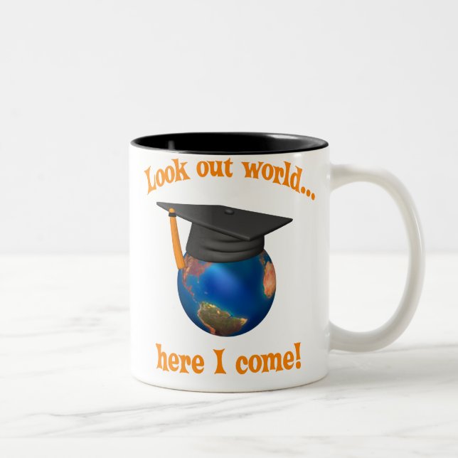 Tasse 2 Couleurs Obtention du diplôme drôle (Droit)