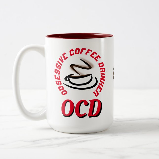 Tasse 2 Couleurs OCD / Consommateur de café obsessionnel (Gauche)