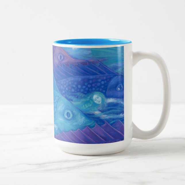 Tasse 2 Couleurs Ocean Nomads, Imaginaire marin Mermaids & Poissons (Droit)
