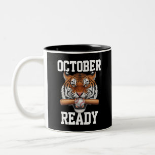 Tasse 2 Couleurs Octobre Prêt pour le baseball des Tigers prêt 2024
