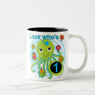 Tasse 2 Couleurs Octopus 1er Anniversaire T-shirts et cadeaux
