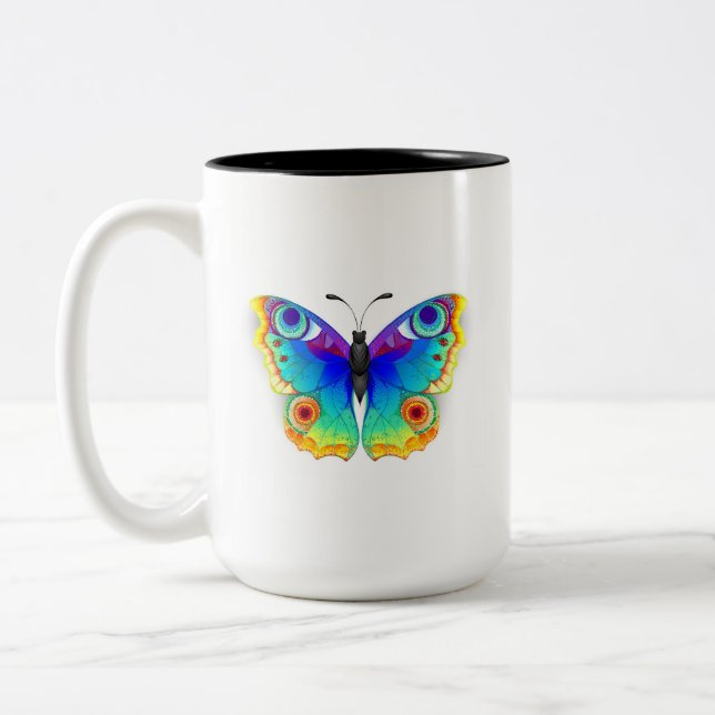 Tasse 2 Couleurs Oeil de paon arc-en-ciel (Gauche)
