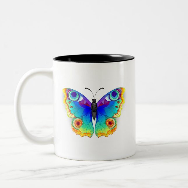 Tasse 2 Couleurs Oeil de paon arc-en-ciel (Gauche)