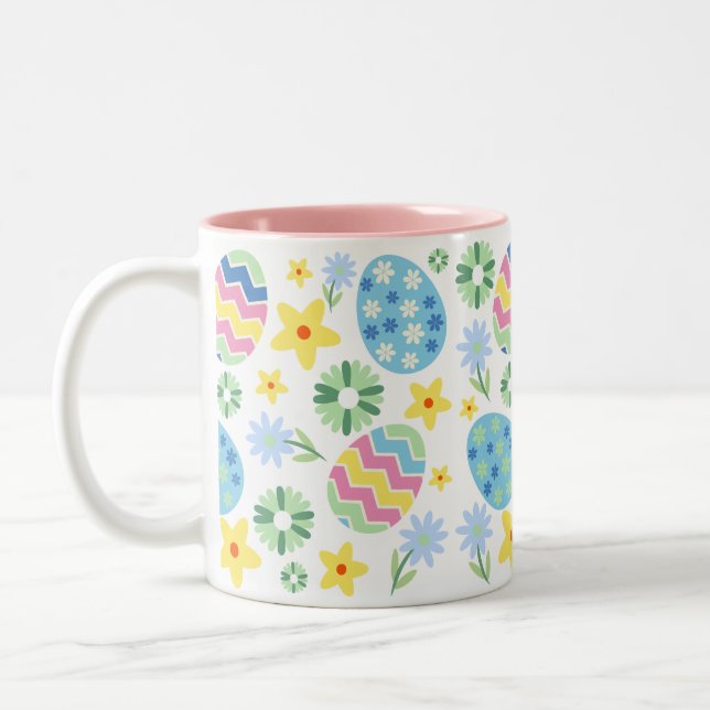 Tasse 2 Couleurs Oeuf de Pâques floral (Gauche)