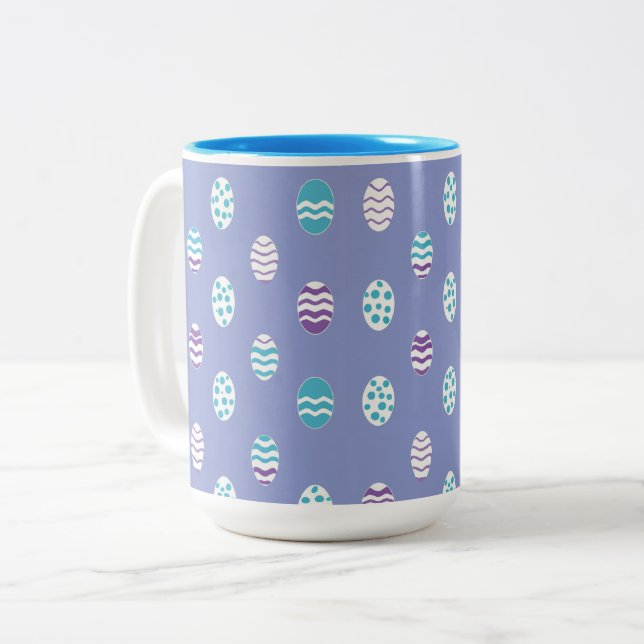 Tasse 2 Couleurs œuf de Pâques/pastel de printemps (Devant gauche)