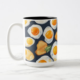 Tasse 2 Couleurs Œuf Frit & Toast Motif Sans Couture Art Culinair