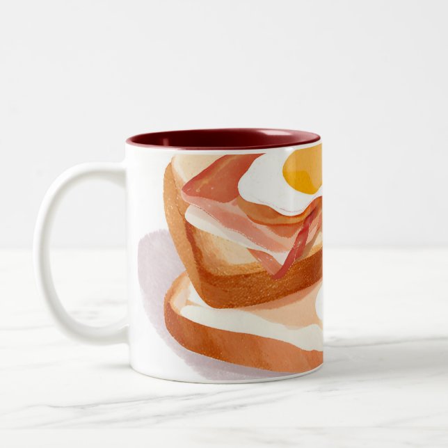 Tasse 2 Couleurs Œufs bacon et toast (Gauche)