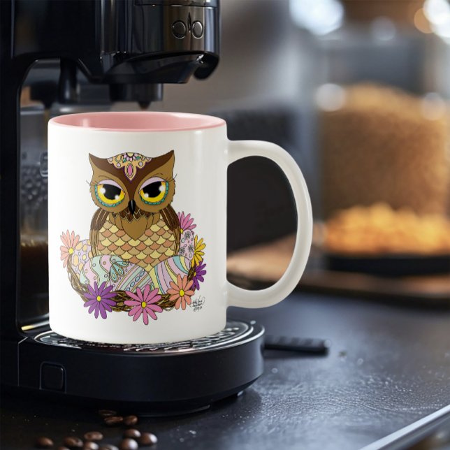 Tasse 2 Couleurs Oeufs de Pâques Nid de Chouette (Créateur téléchargé)