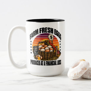 Tasse 2 Couleurs Oeufs frais de la ferme produits à perte humour