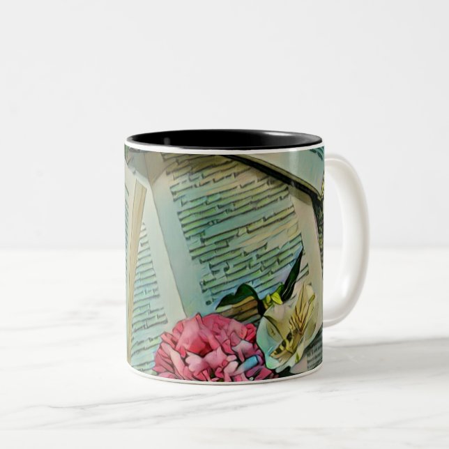 Tasse 2 Couleurs OEuvre d'amoureux du livre (Devant droit)