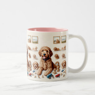 Tasse 2 Couleurs Oeuvre précieuse Goldendoodle