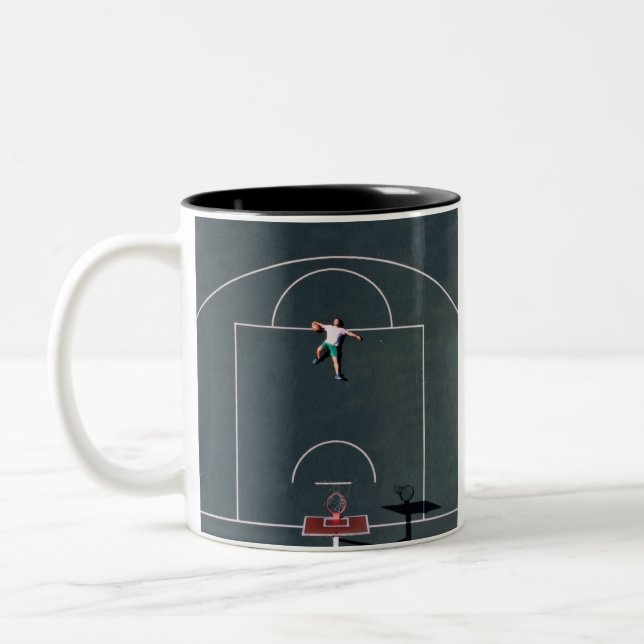 Tasse 2 Couleurs Œuvres d'art de basketball (Gauche)