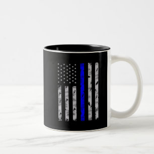 Tasse 2 Couleurs Officier de police de la ligne bleue mince