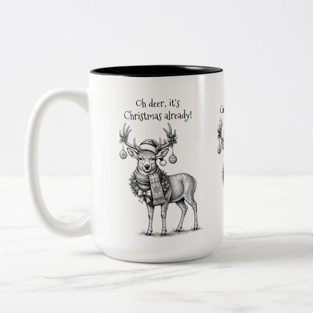 Tasse 2 Couleurs Oh cerf, c'est déjà Noël ! (Gauche)