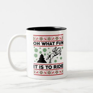 Tasse 2 Couleurs Oh Quelle Joie De Monter Un Cheval UGLY Noël