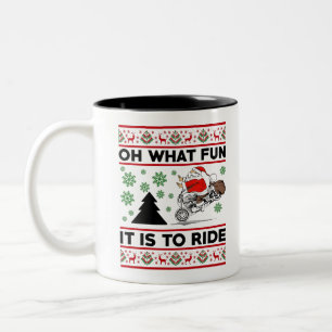 Tasse 2 Couleurs Oh Qu'il Est Amusant De Rouler Santa Motocross Dir