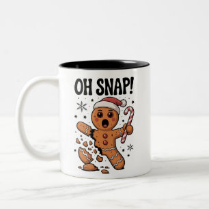 Tasse 2 Couleurs Oh Snap ! Chapeau de Père Noël en biscuit de Noël 