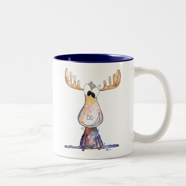 Tasse 2 Couleurs Oie blanche mignonne (Droit)