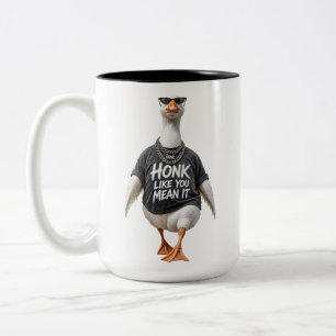 Tasse 2 Couleurs Oie Cool Portant des Lunettes de Soleil