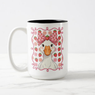 Tasse 2 Couleurs Oie fraise femme été noeud