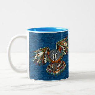 Tasse 2 Couleurs oiseau bleu nuit