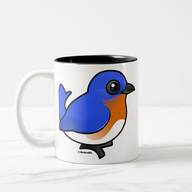 Tasse 2 Couleurs Oiseau bleu oriental mignon (Gauche)