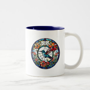 Tasse 2 Couleurs Oiseau de colibri Faux en verre tendu
