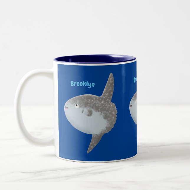Tasse 2 Couleurs Oiseau de mer mola mola mignonne caricature (Gauche)