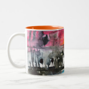 Tasse 2 Couleurs oiseau marchant
